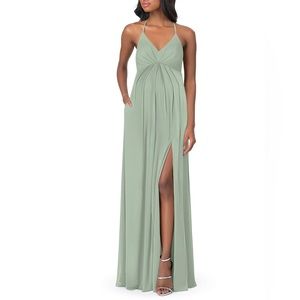 Azazie Annabelle Maternity Bridesmaid Dress in Dusty Sage